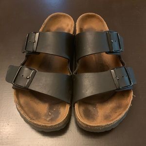 Black Arizona Two Strap Birkenstocks